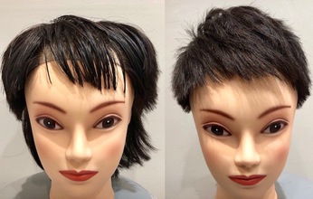 【M字　O字】前髪と頭頂部をカバーするセットの方法